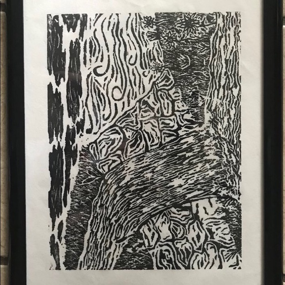 Handmade wood prints 9x12 drawing on 12x18 paper. - Picture 3 of 4